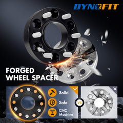 dynofit hub-centric bore alignment view illustrating 87.1mm fit for vibration-free driving benefit