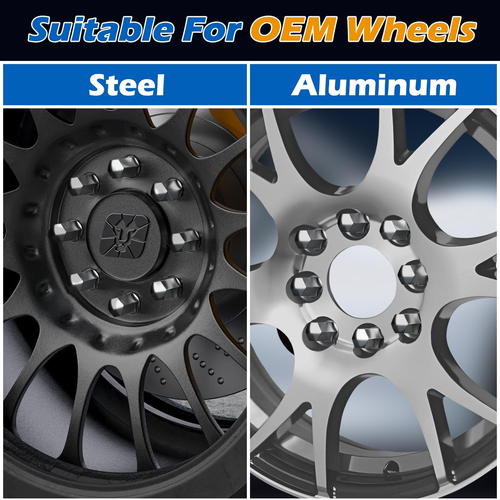 dynofit lug nut installed on Silverado wheel demonstrating secure fit