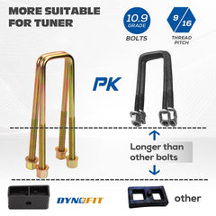 dynofit installed on truck rear view demonstrates improved stance