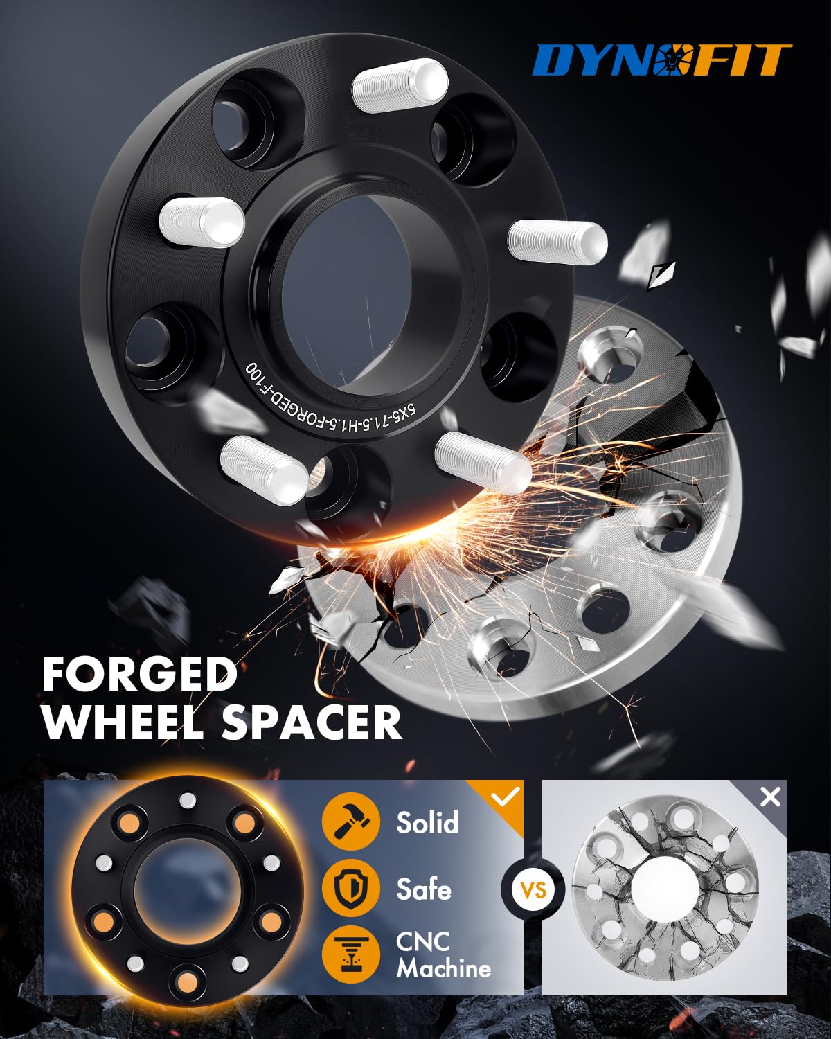 dynofit installed on Jeep Wrangler JL front wheel showing improved track stability