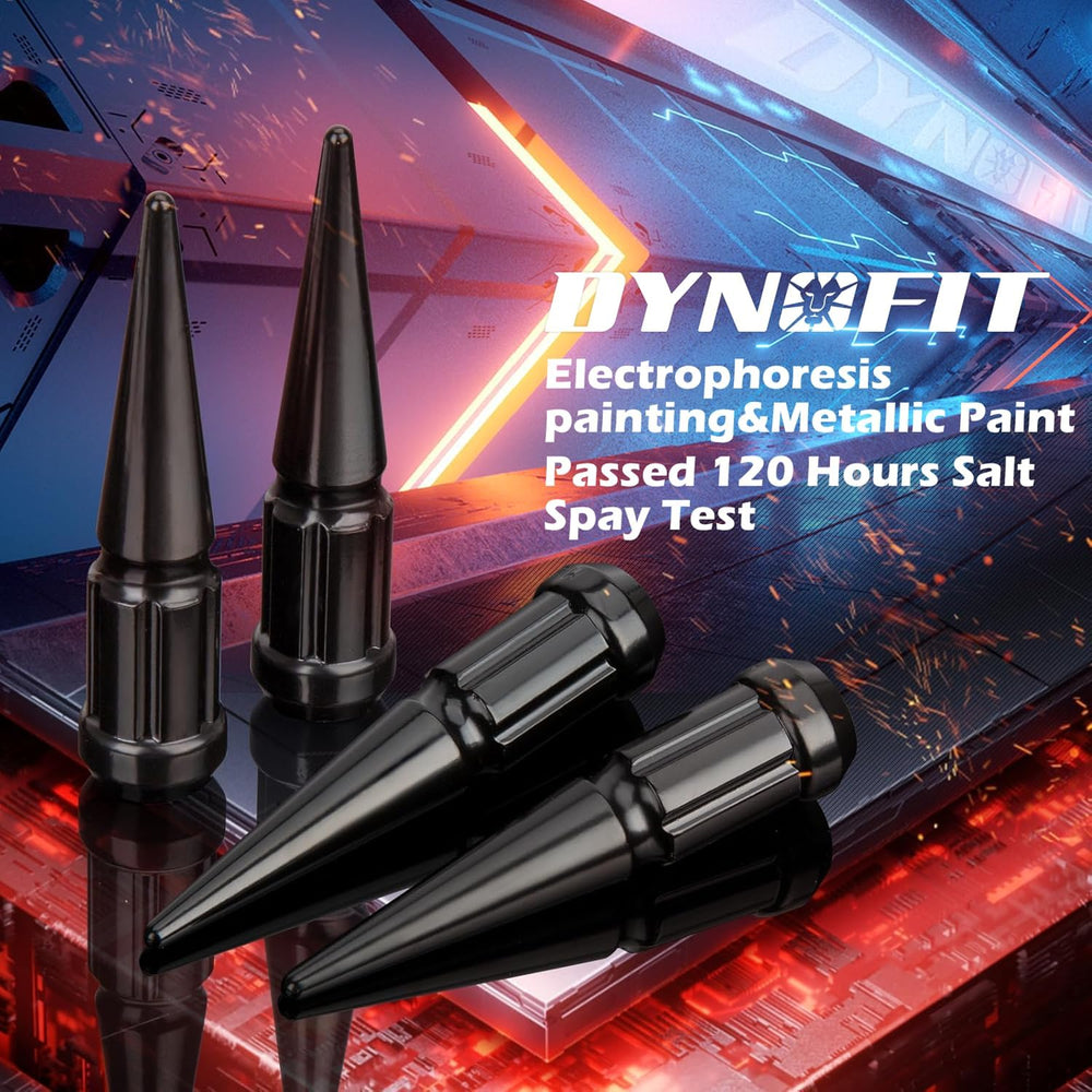 dynofit lug nuts installed on Dodge Ram wheel demonstrating correct conical seat