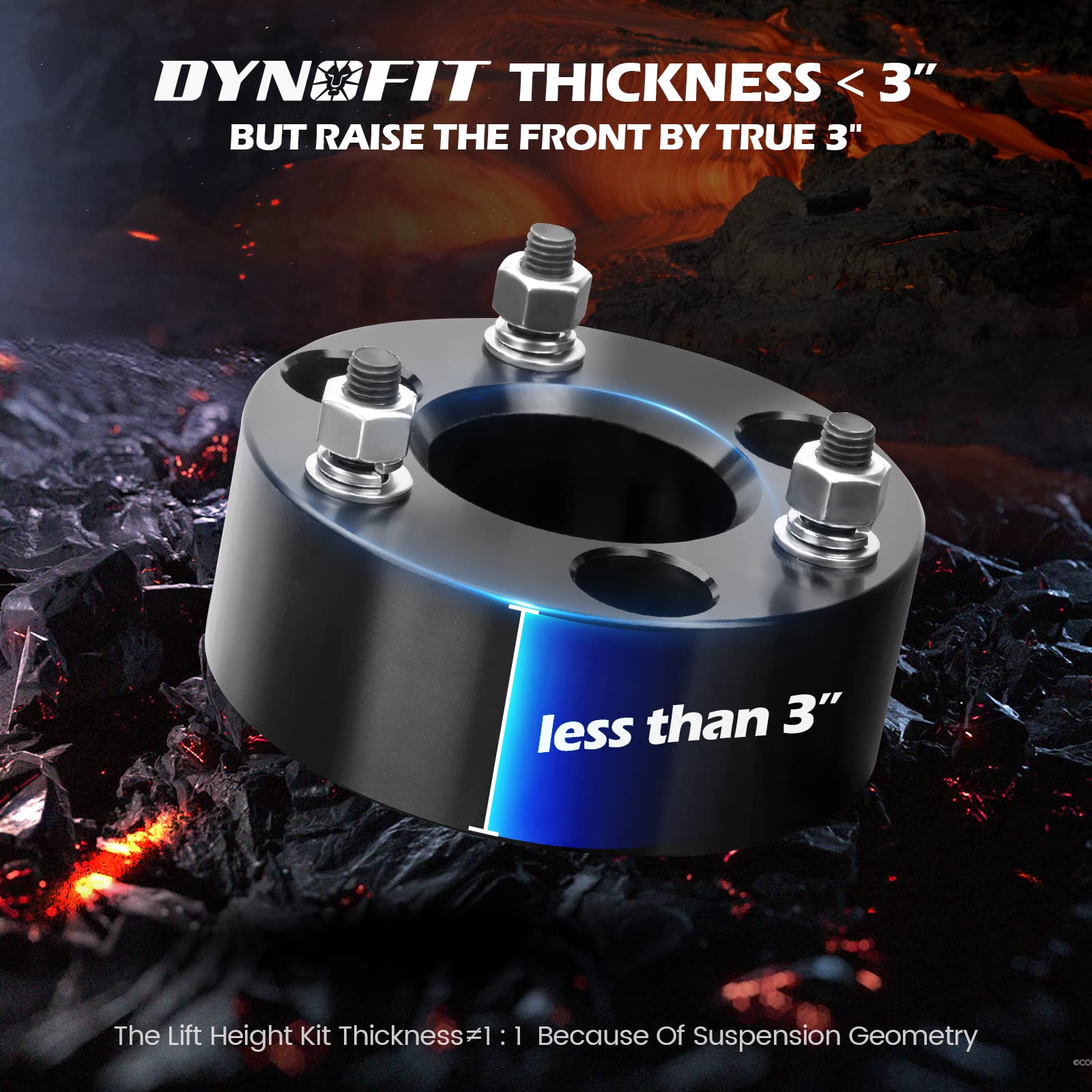 dynofit strut spacer close-up showing CNC-machined aluminum durability