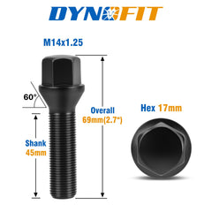 dynofit closeup of M14x1.25 threads confirming precise engagement and fit