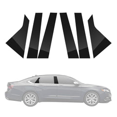 DYNVEX front-left pillar trim on Chevy Impala showing sleek protective look