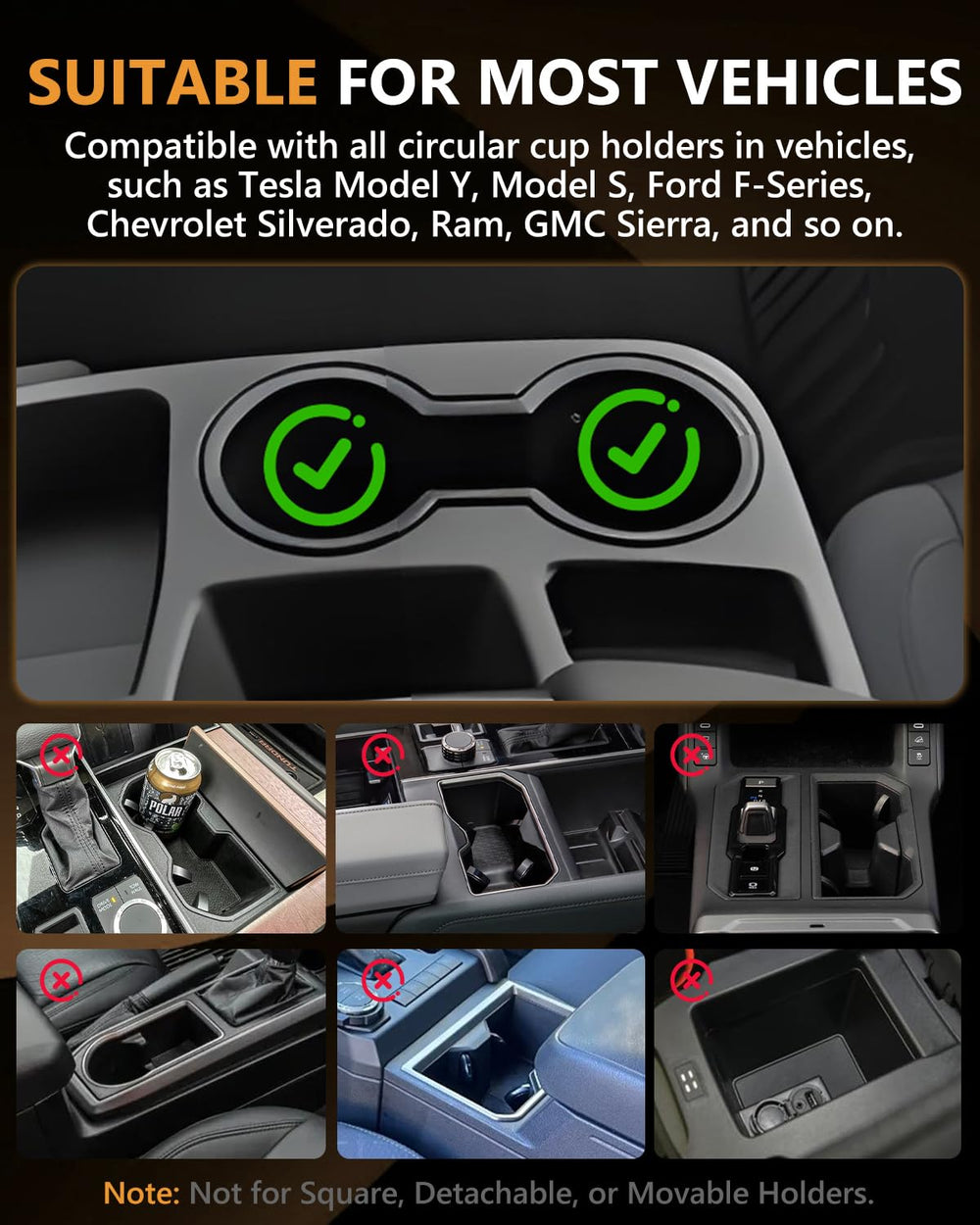 DYNVEX installed in car cup holder from front seat, creates stable workspace in vehicle