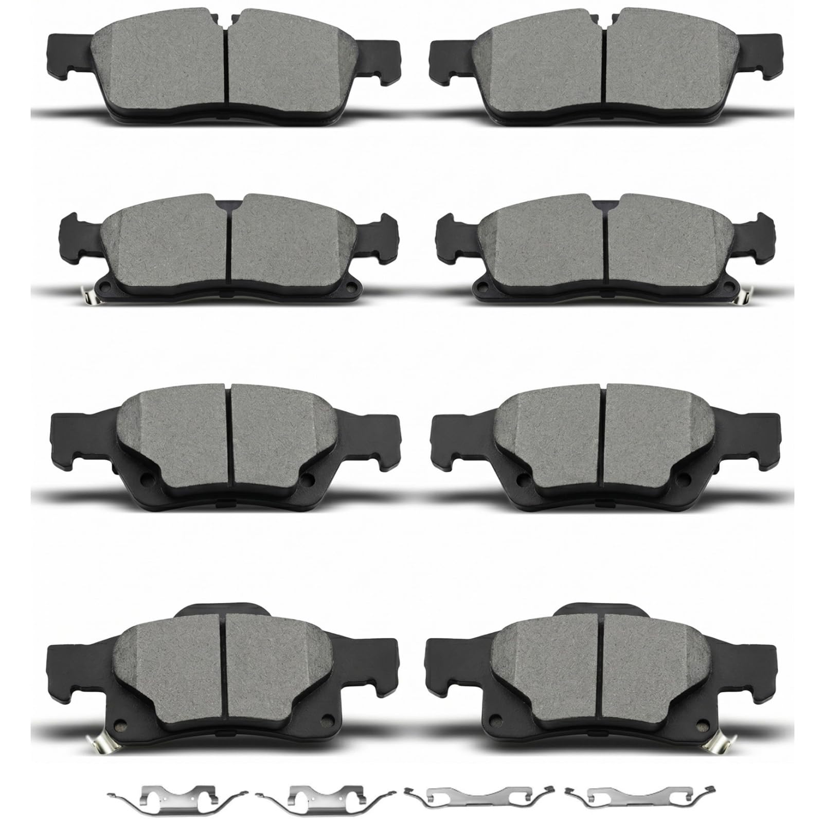 DYZJKWJW full front and rear brake pad kit showing packaging and benefit of complete set