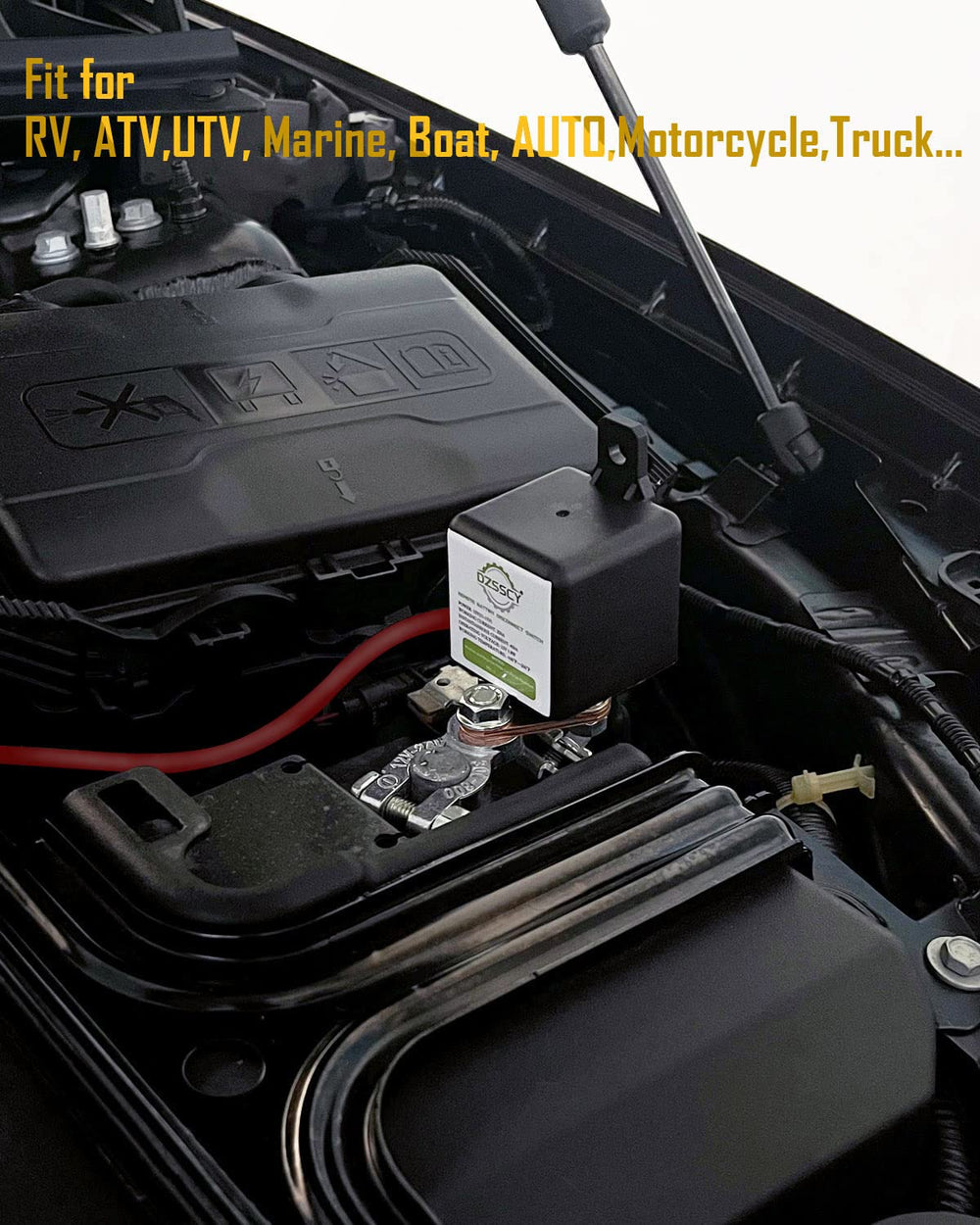 DZSSCY installed on an RV battery in a campsite to preserve charge and prevent drain