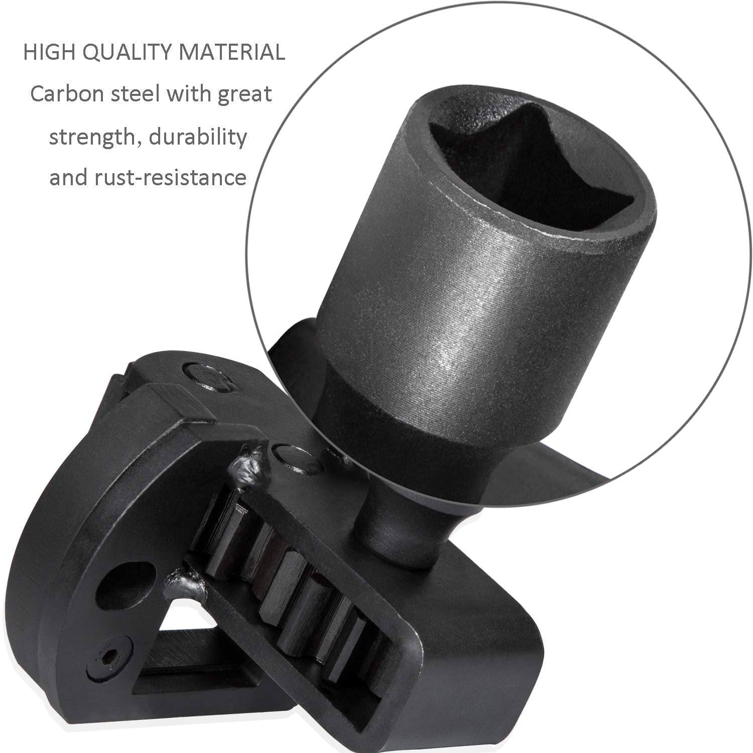E-cowlboy detail of 1/2-inch square drive for universal wrench compatibility