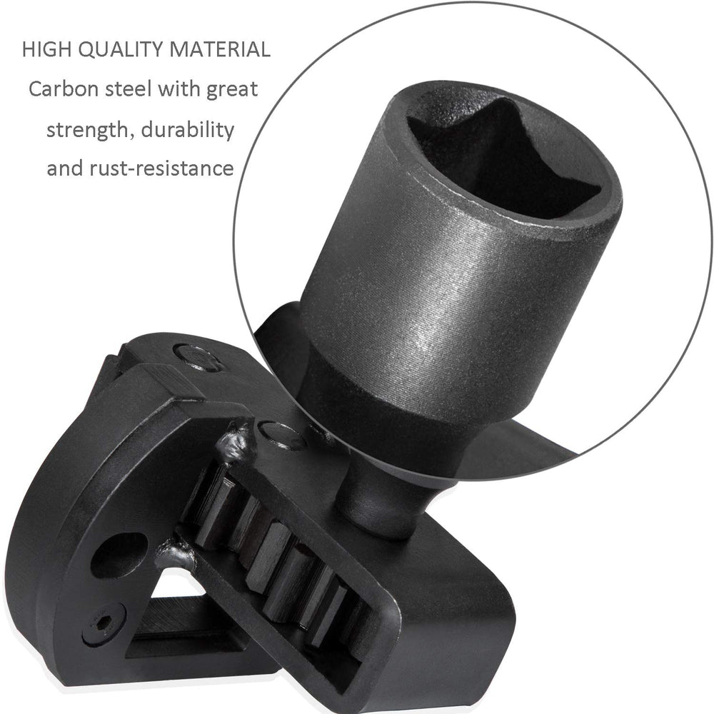 E-cowlboy detail of 1/2-inch square drive for universal wrench compatibility