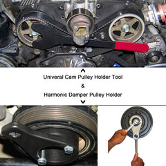 E-cowlboy cam pulley holder closeup showing grooved pins for secure grip