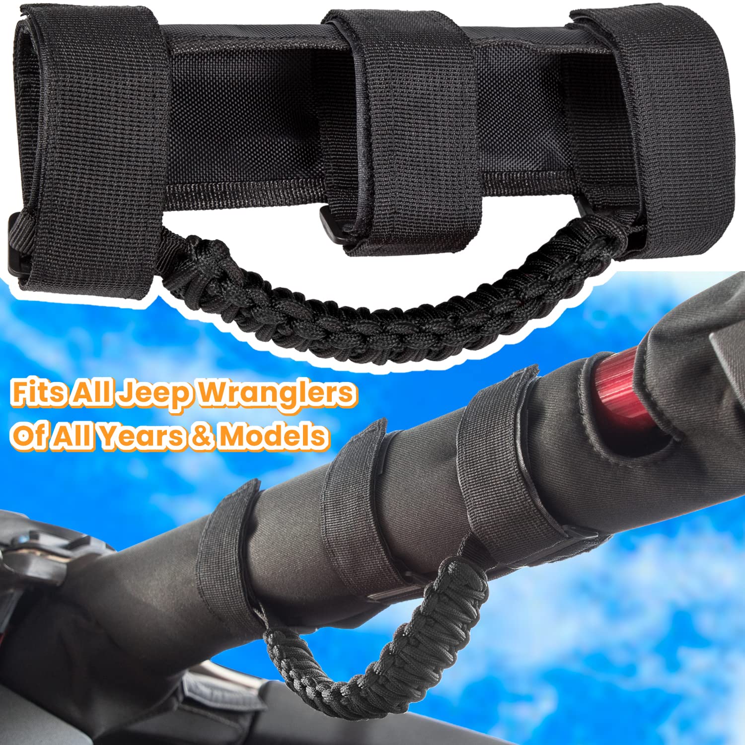 E-cowlboy close-up of 550 paracord weave, durable long-lasting grip