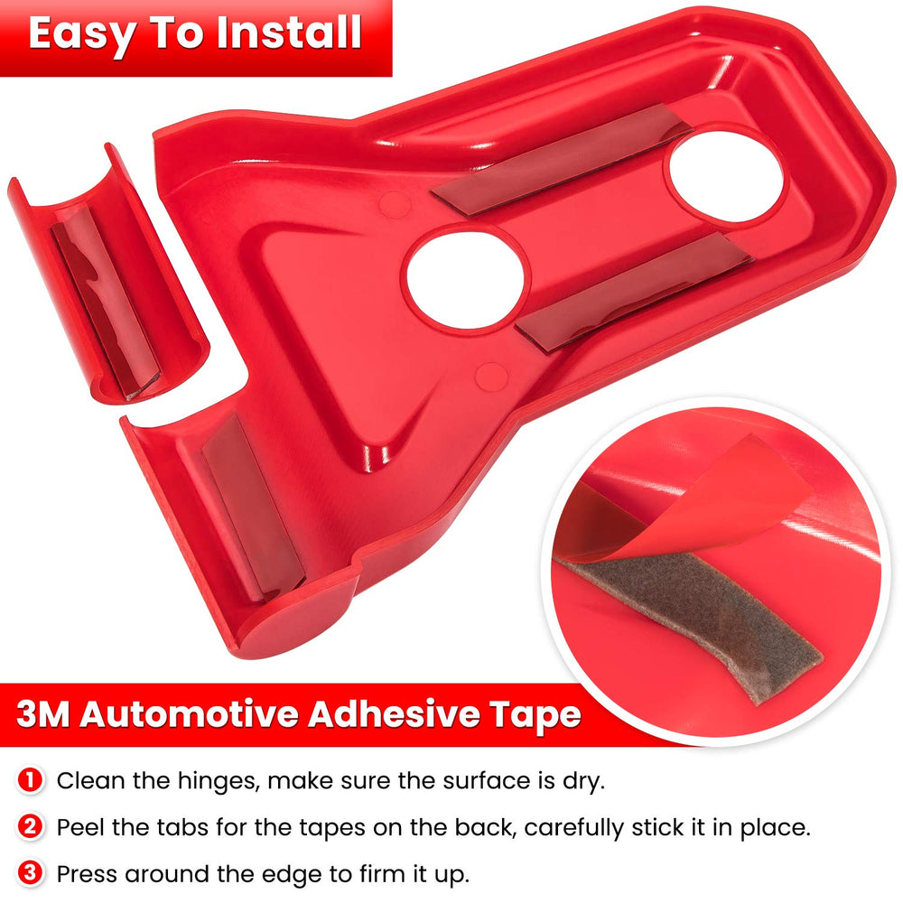 E-cowlboy hinge cover beside ruler showing compact, precise fit