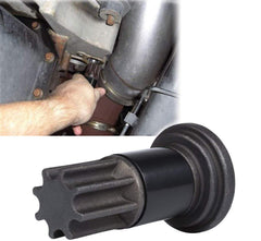 E-cowlboy gear puller close-up showing threaded screw for controlled pull