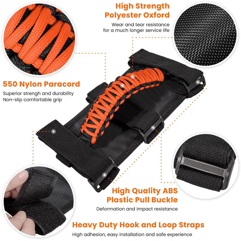 E-cowlboy installed on Jeep roll bar, provides secure passenger hold
