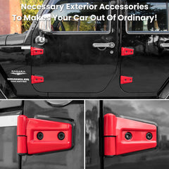 E-cowlboy installed on Jeep door hinge highlighting neat appearance