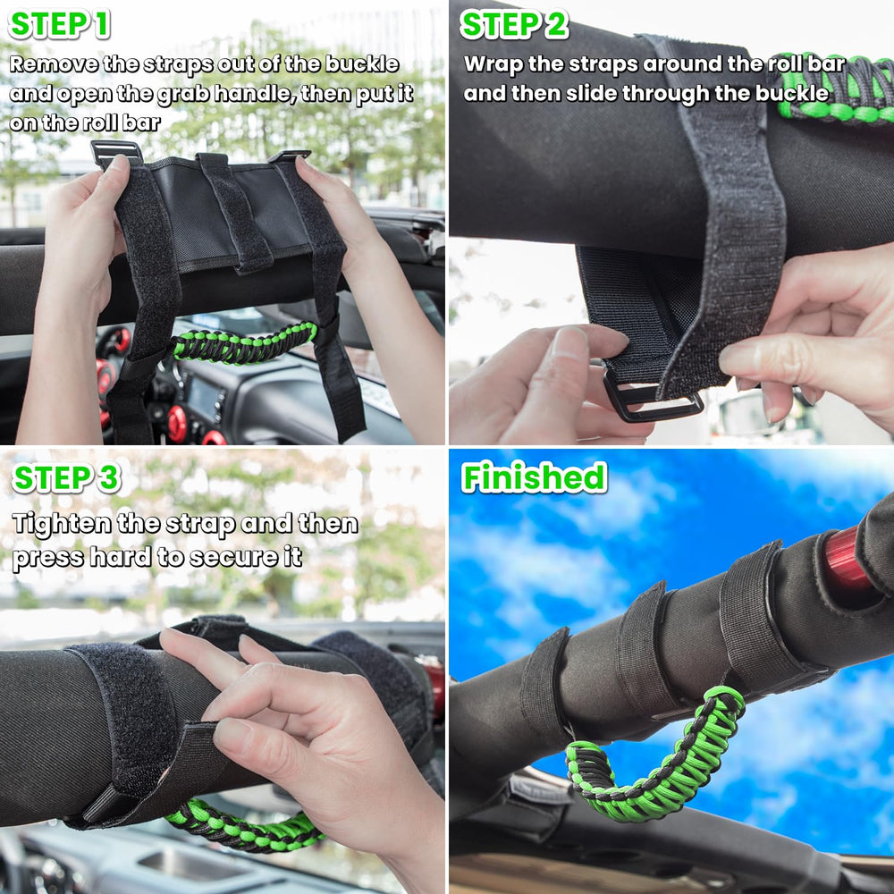 E-cowlboy handle on rear roll bar giving passengers steady support