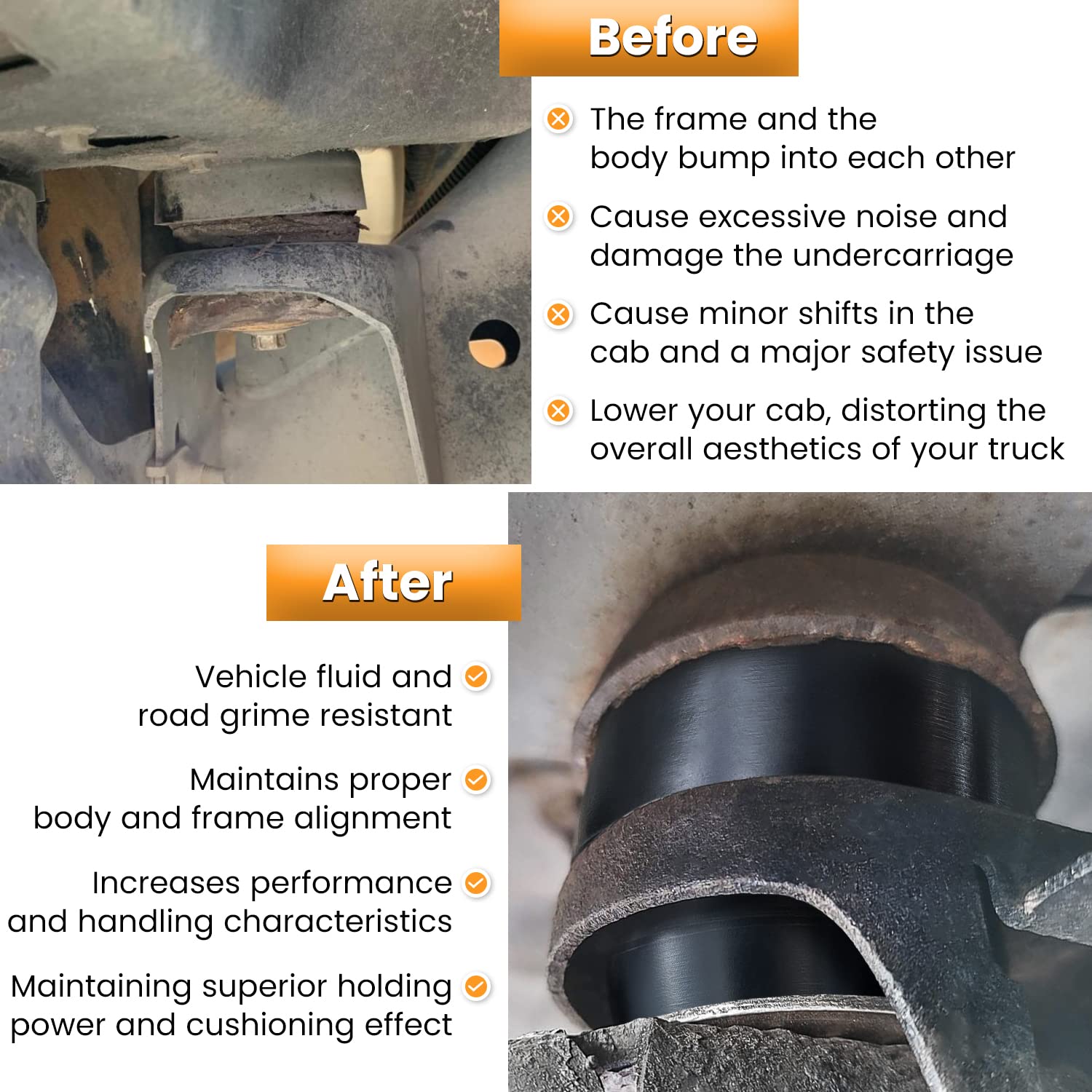 E-cowlboy mounts side profile demonstrating OEM replacement dimensions