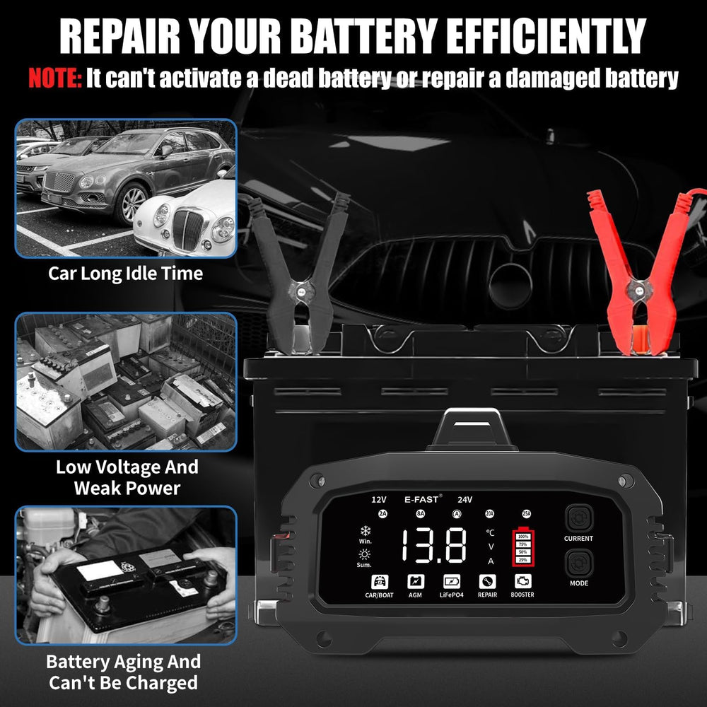 E-FAST booster mode countdown screen illustrating emergency jump-start capability