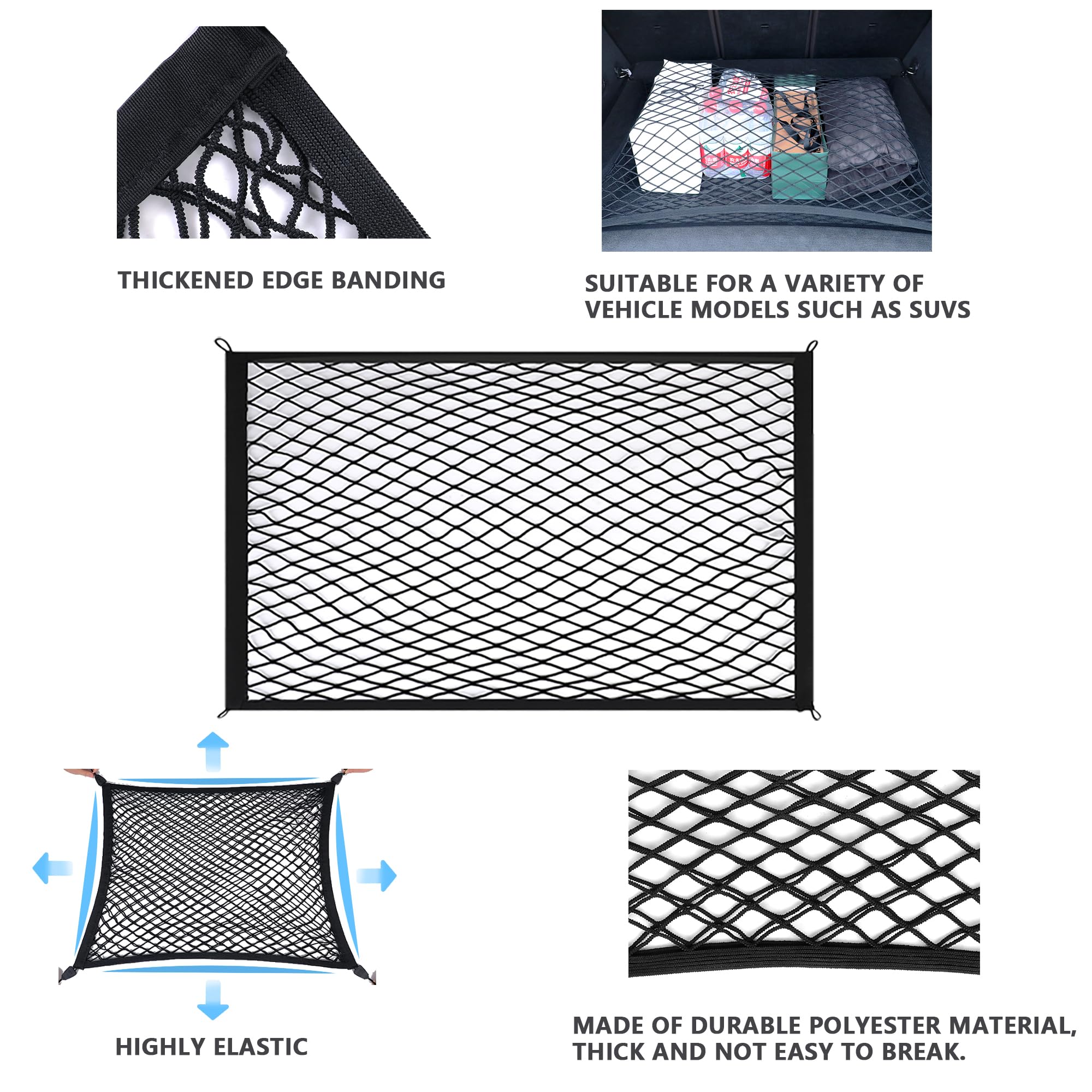 E KAINI neatly folded cargo net for compact storage and easy portability
