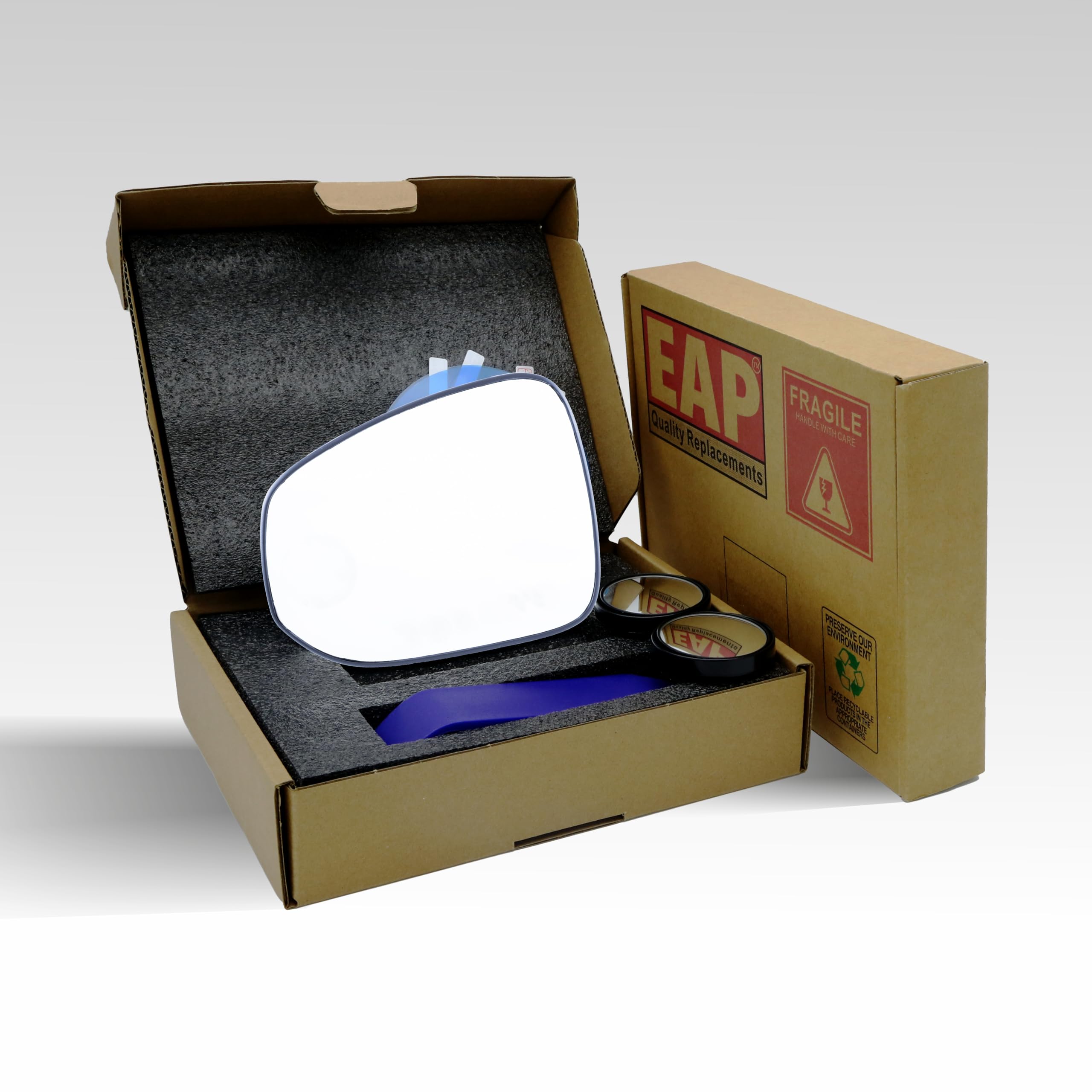 EAP mirror installed on Toyota Tacoma showing scale and improved visibility benefit
