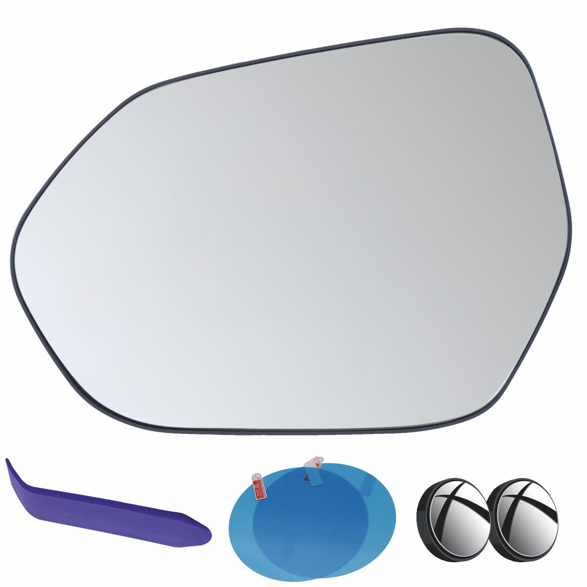 EAP passenger right mirror front view showing clean convex surface and fit