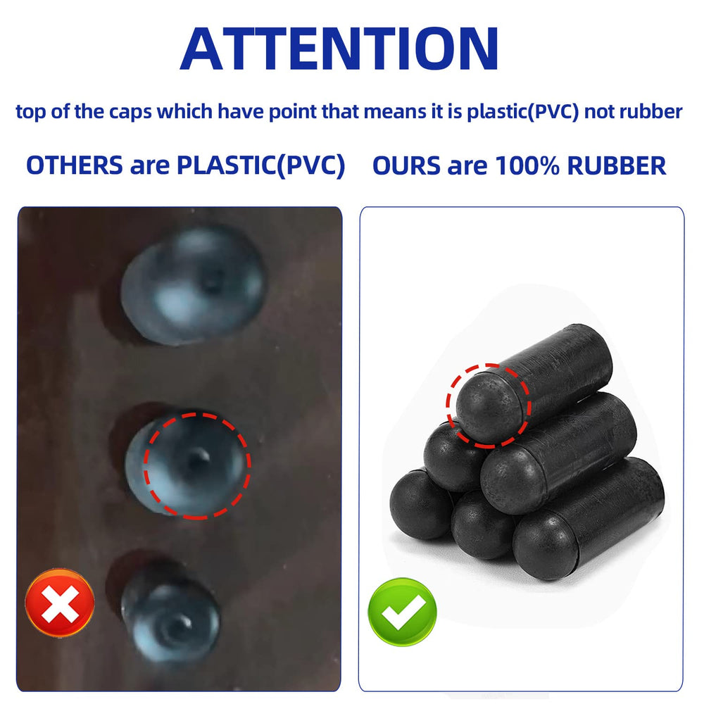 Easily assorted caps arranged by size to identify correct diameter quickly
