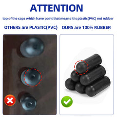 Easily assorted caps arranged by size to identify correct diameter quickly