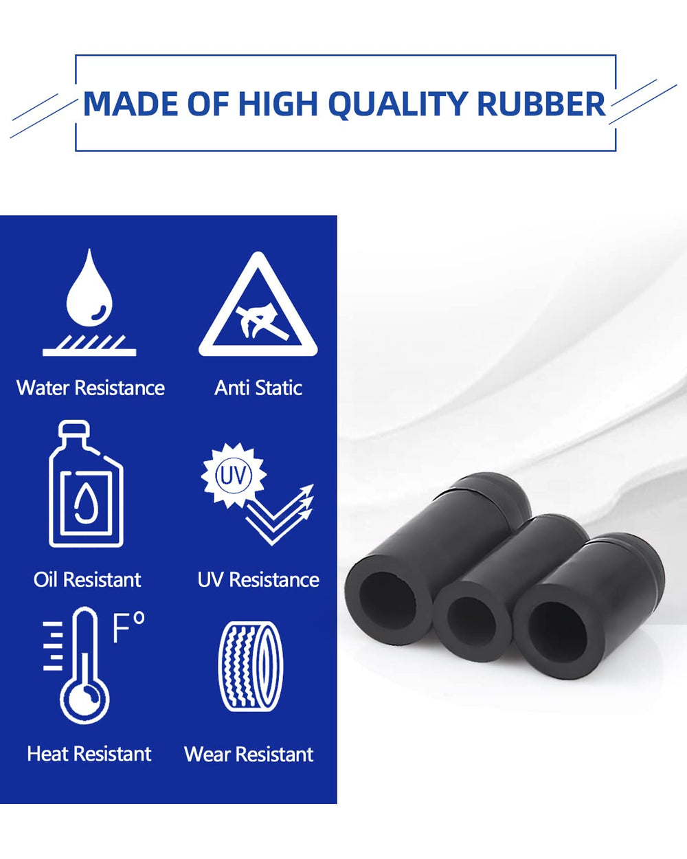 Easily close-up of rubber texture showing durable, tear-resistant material