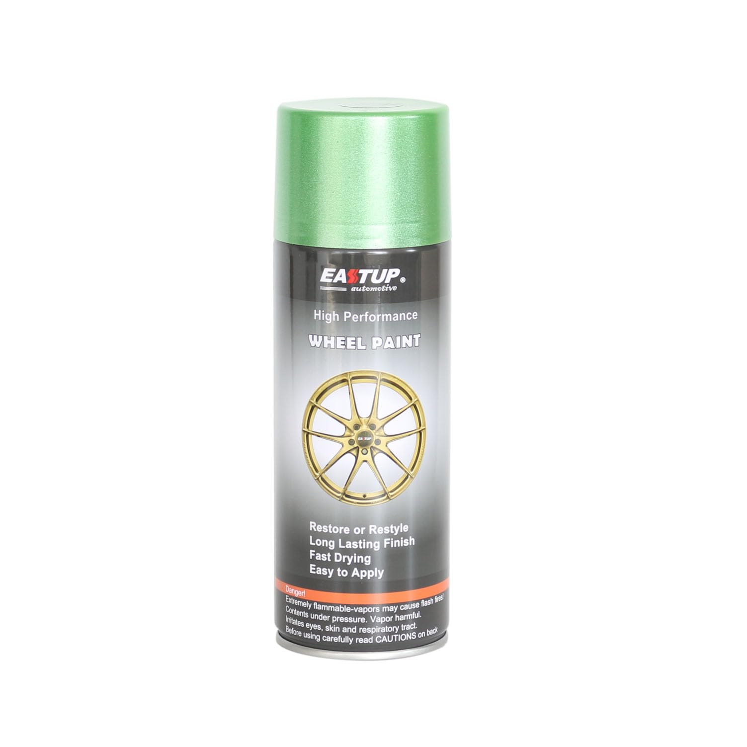 EASTUP aerosol can front view showing product branding and nozzle, clear identification benefit