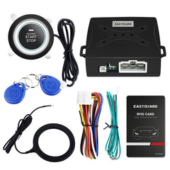EASYGUARD EC004 front panel showing push start button and labels for quick identification and safety