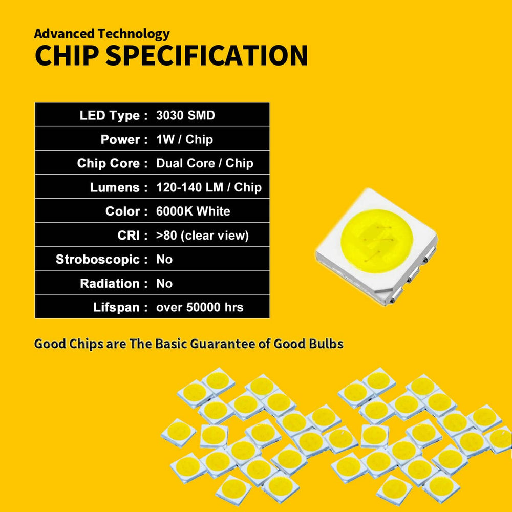 EBAIFUN laid-out bulbs showing scale and included sizes for quick comparison