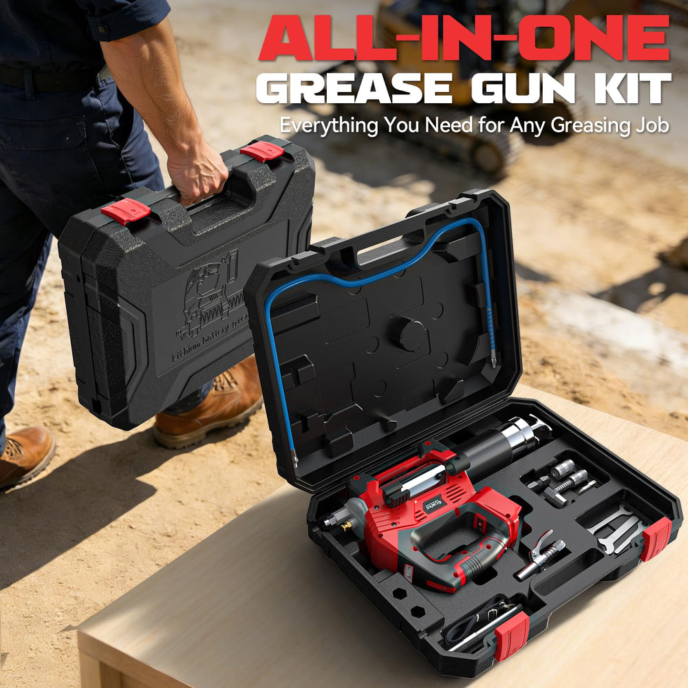 Ecarke accessories layout inside case showing included couplers and protective storage