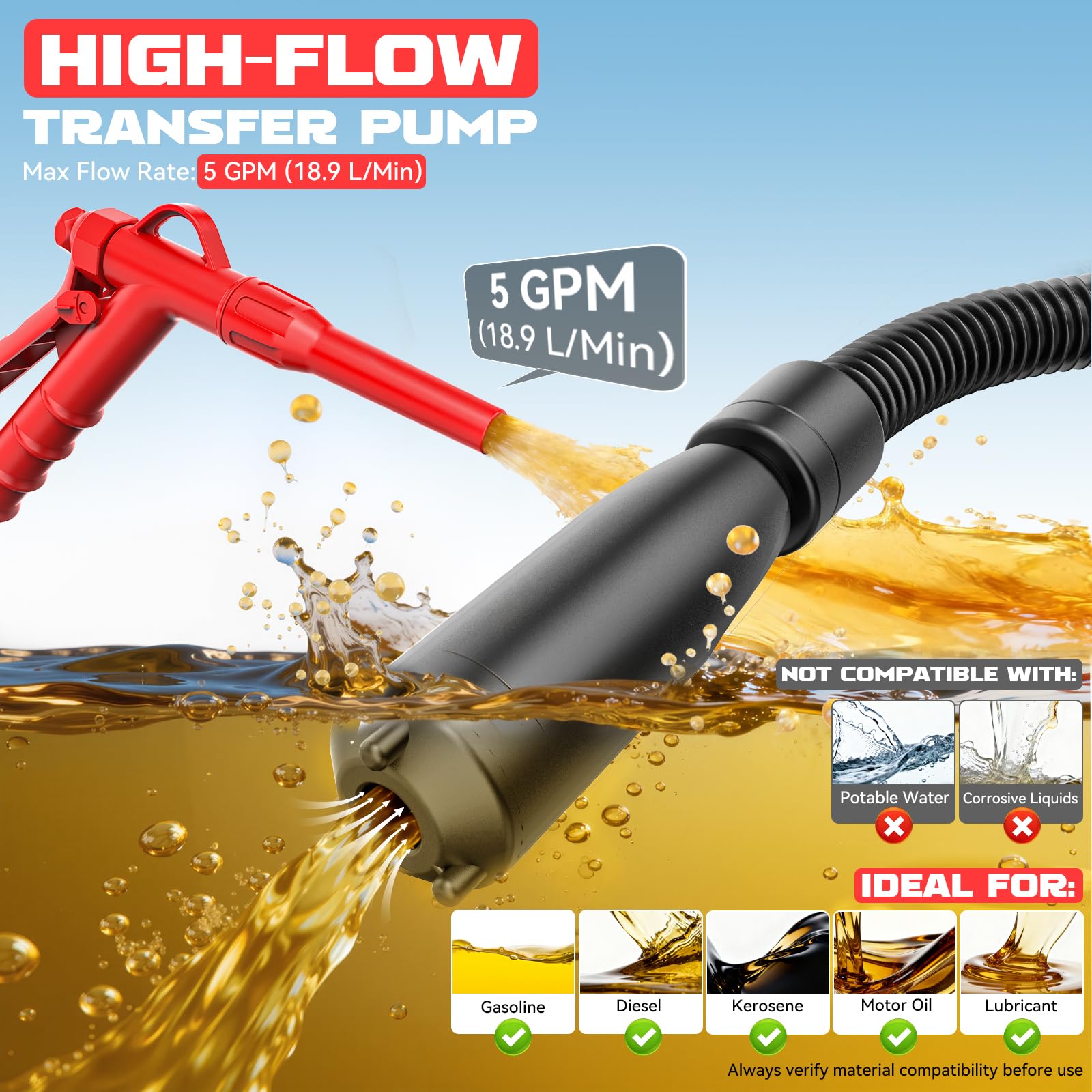 Ecarke reinforced 51-inch hose close-up showing durable construction and kink resistance