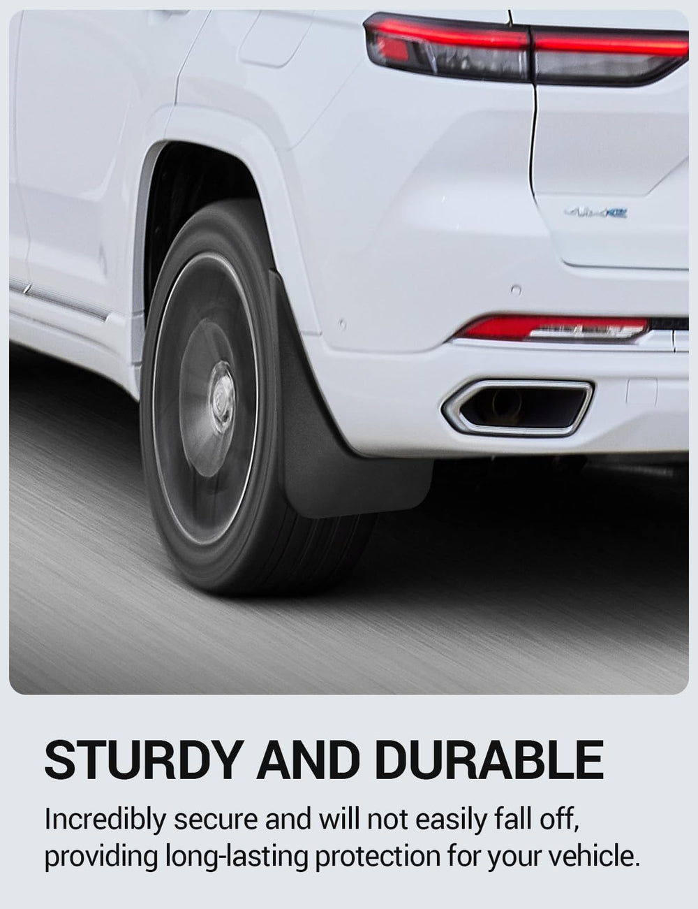Ecarzo mud flap beside ruler showing accurate size