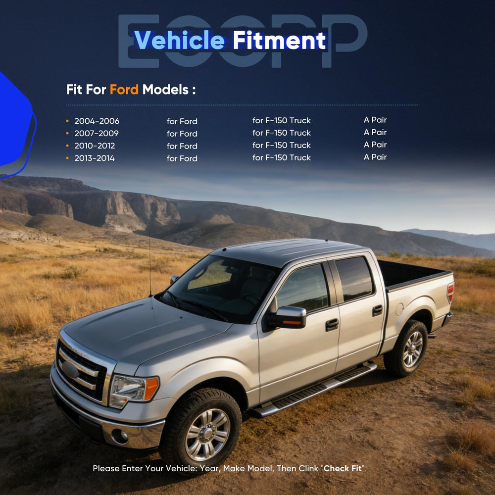 ECCPP folded mirror on truck showing compact position and benefit easier parking