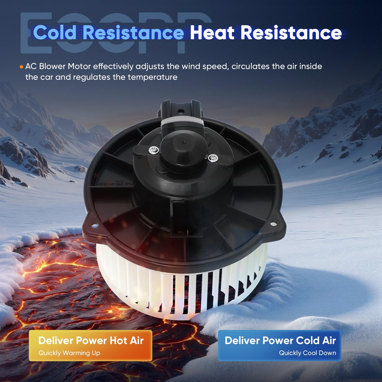 ECCPP impeller wheel texture close-up demonstrating balanced airflow performance