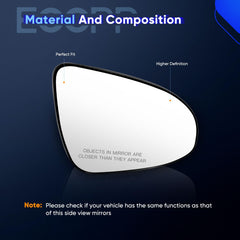 ECCPP mirror glass installed on Toyota Camry passenger side improving visibility