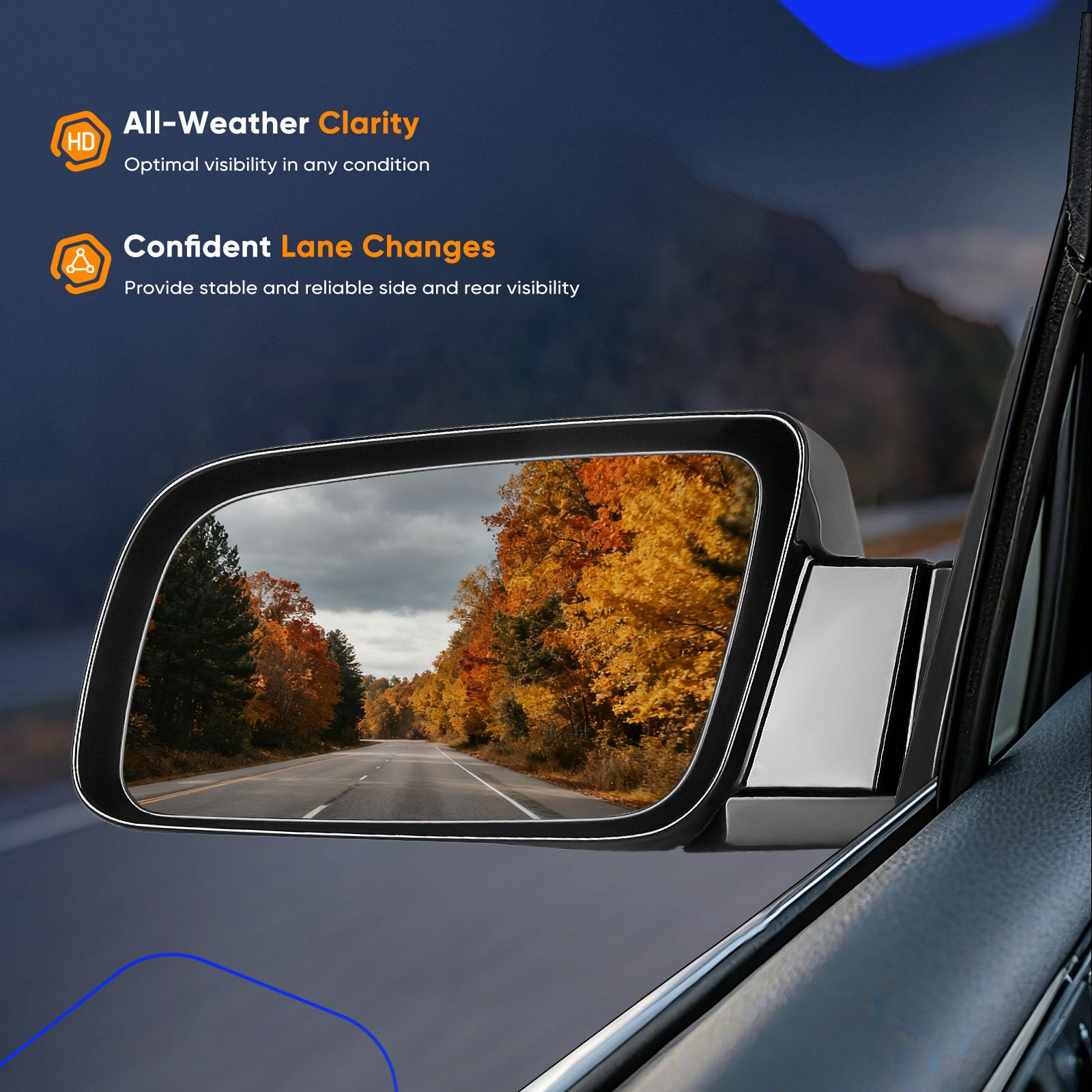 ECCPP mirrors installed on C1500 demonstrating correct fit and factory look