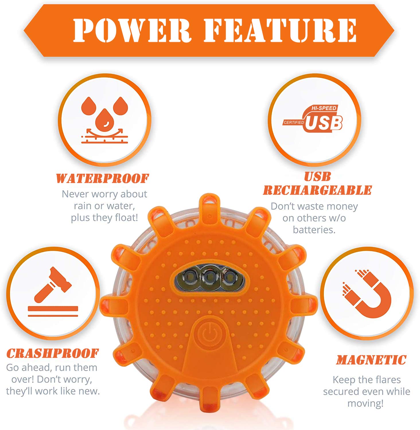 Ecoangel flare in hand demonstrating compact size and portable convenience