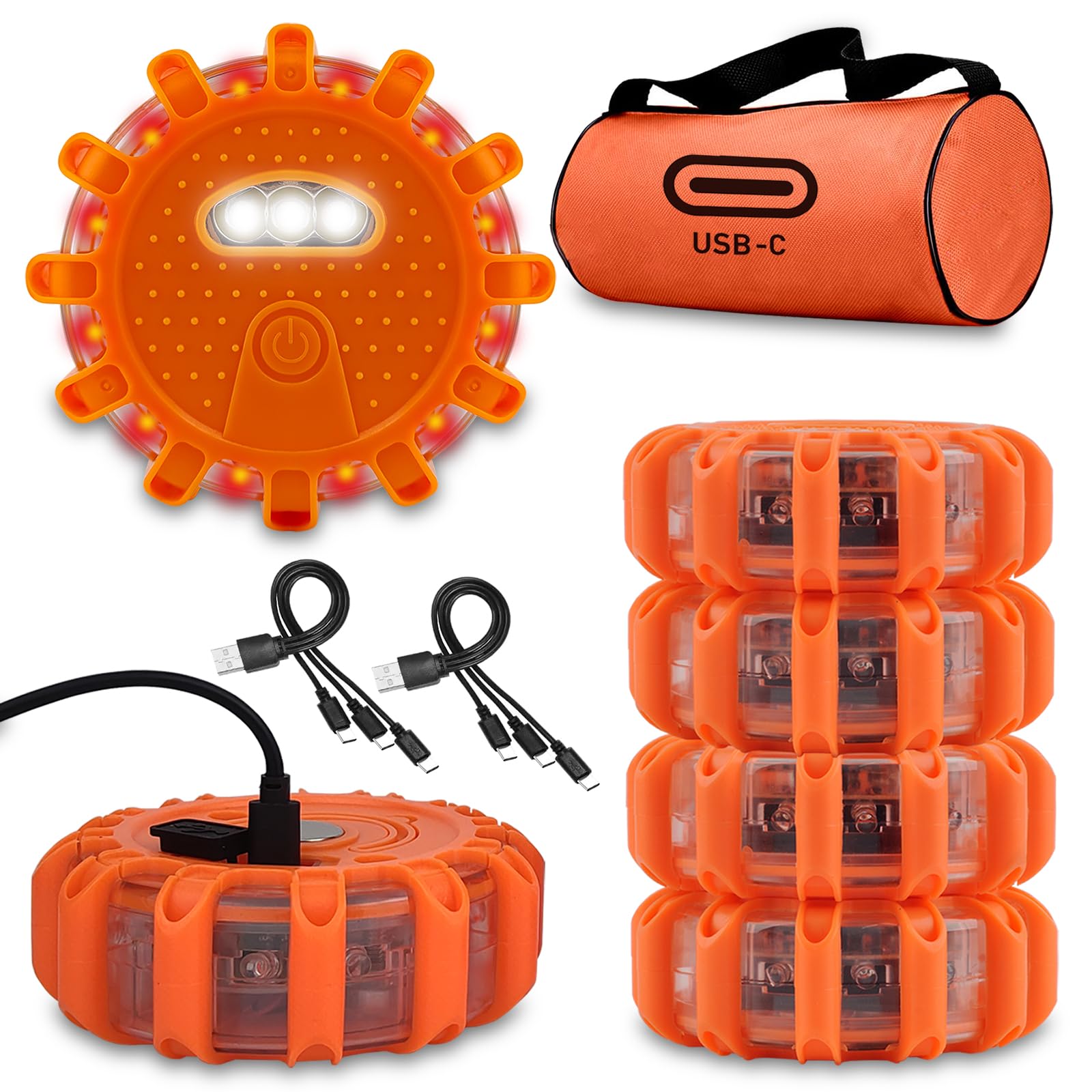 Ecoangel 6-pack front packaging showing complete rechargeable flare kit and convenience
