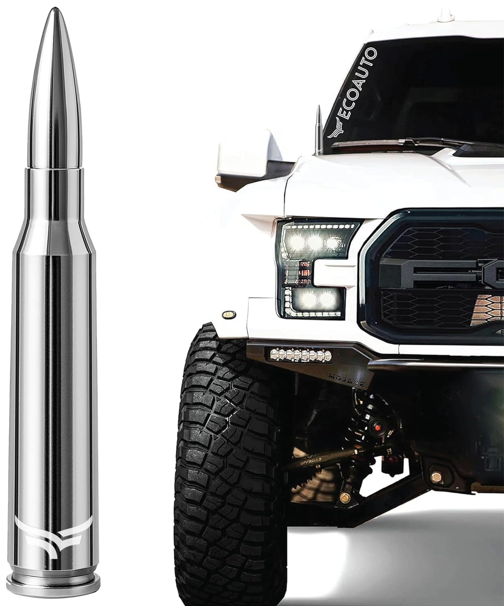 EcoAuto bullet antenna front view showing compact profile and upgraded look