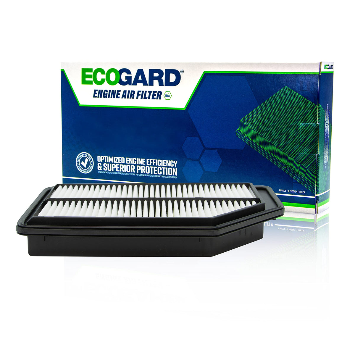 ECOGARD front view showing filter packaging and fitment benefit
