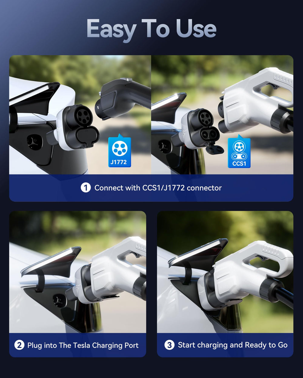 Ecogenix adapter in roadside charging scene demonstrating flexibility on long trips
