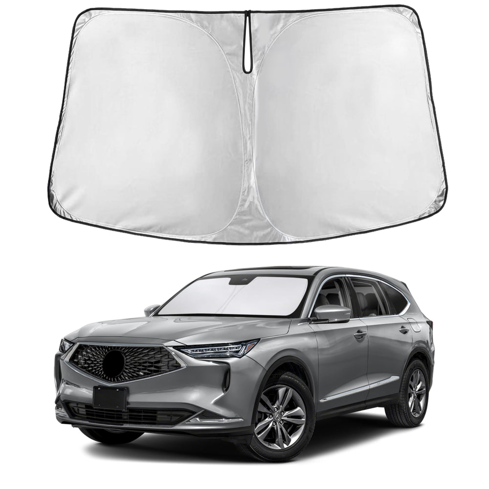 EcoNour front view fitted on Acura MDX demonstrating full windshield coverage and cooling benefit