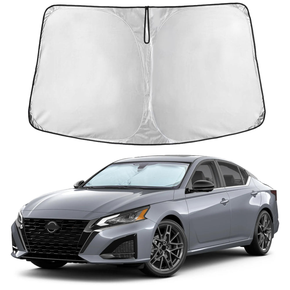 EcoNour front view on Altima windshield showing full coverage and protection