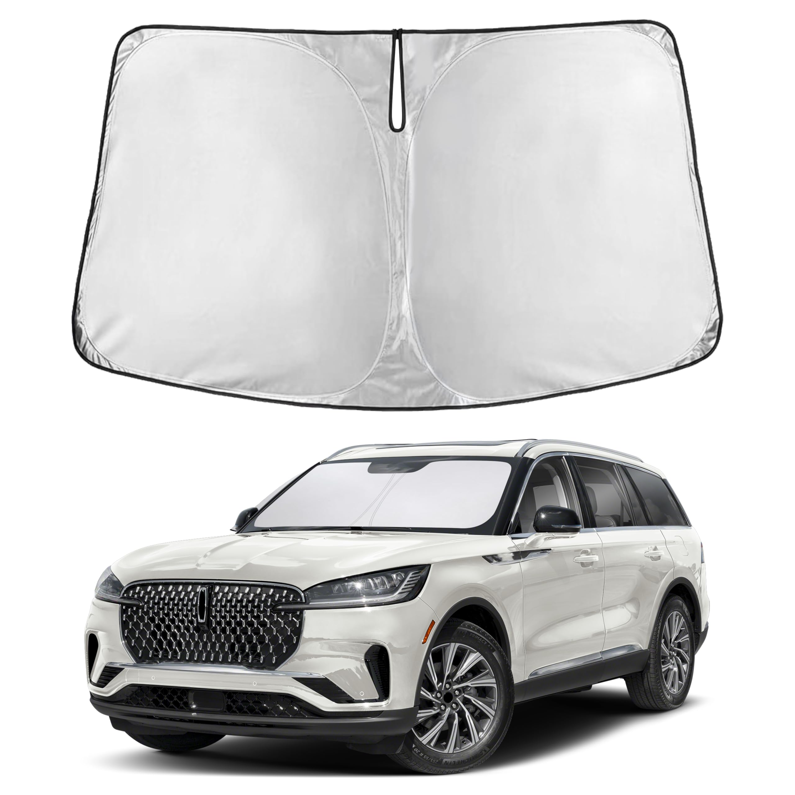 EcoNour front view showing full windshield coverage and heat reduction benefit