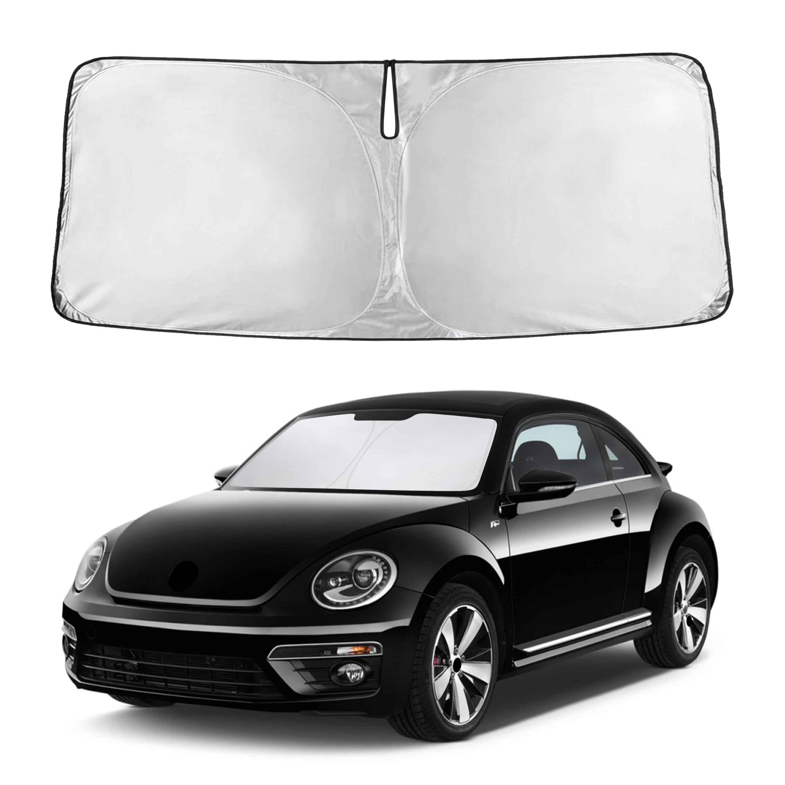 EcoNour front view showing precise Beetle windshield fit and full coverage benefit