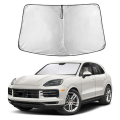 EcoNour front view on Porsche Cayenne windshield showing full coverage and protection