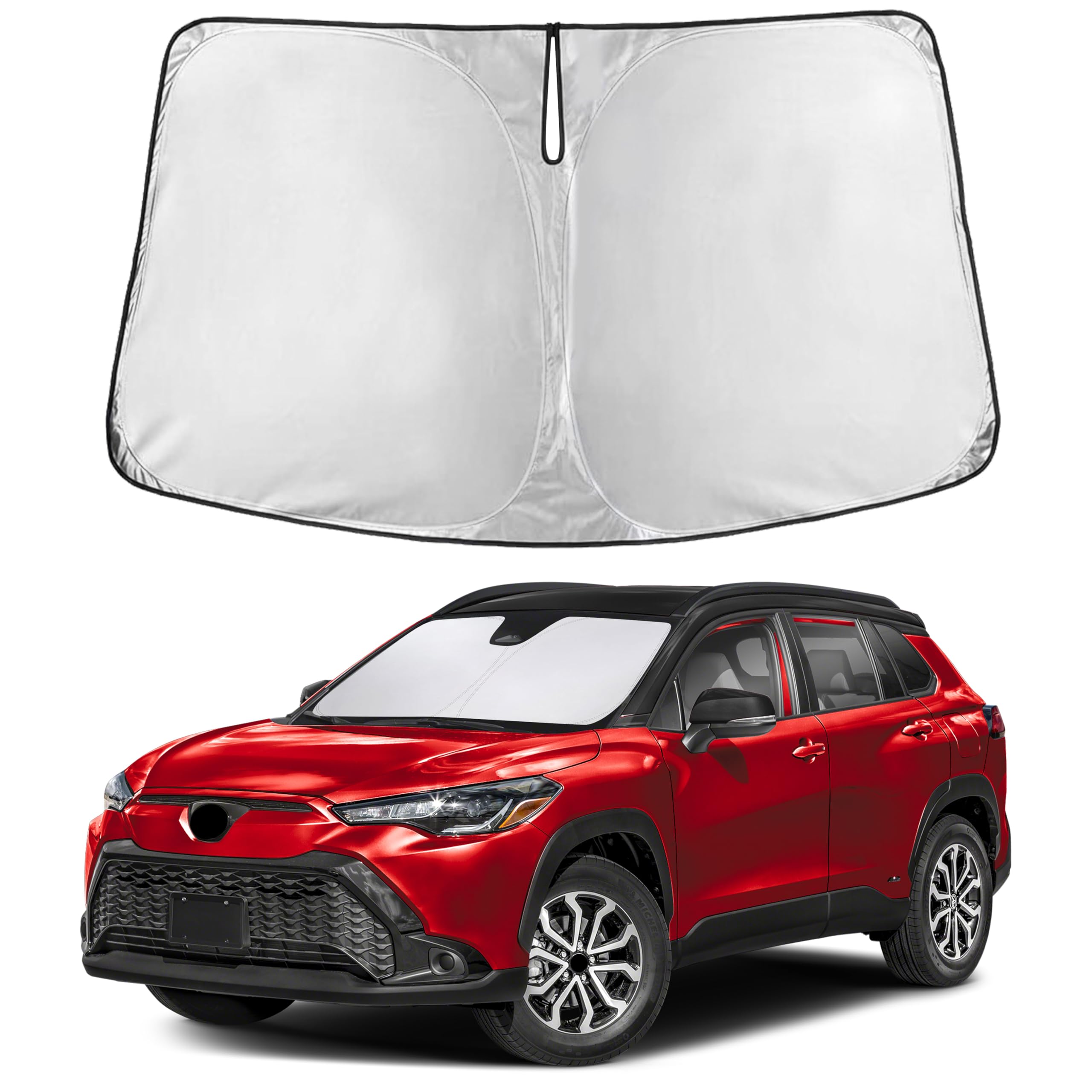 EcoNour front view showing full windshield coverage and precise fit benefit