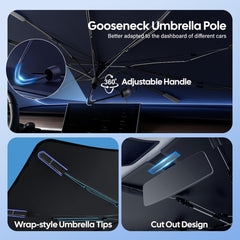 EcoNour folded compact sunshade stored easily for convenient portability